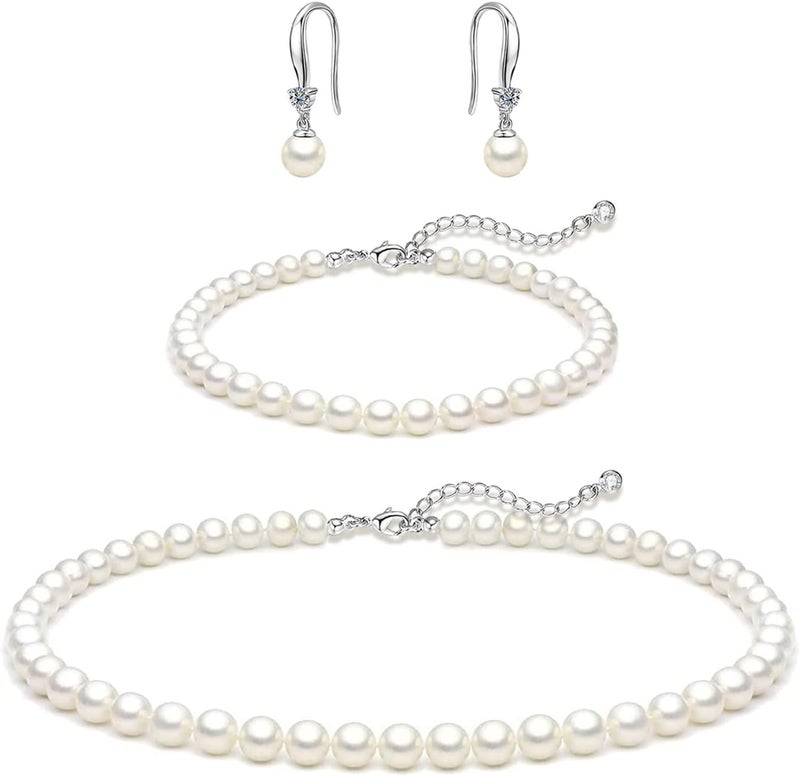 Zeffy Pearl Necklace 4MM/6MM/8MM Dainty Round Imitation Pearl Choker Necklace Wedding Pearl Necklace Delicate Jewelry for Women Simple Bridesmaid Jewelry Gifts - Image 1